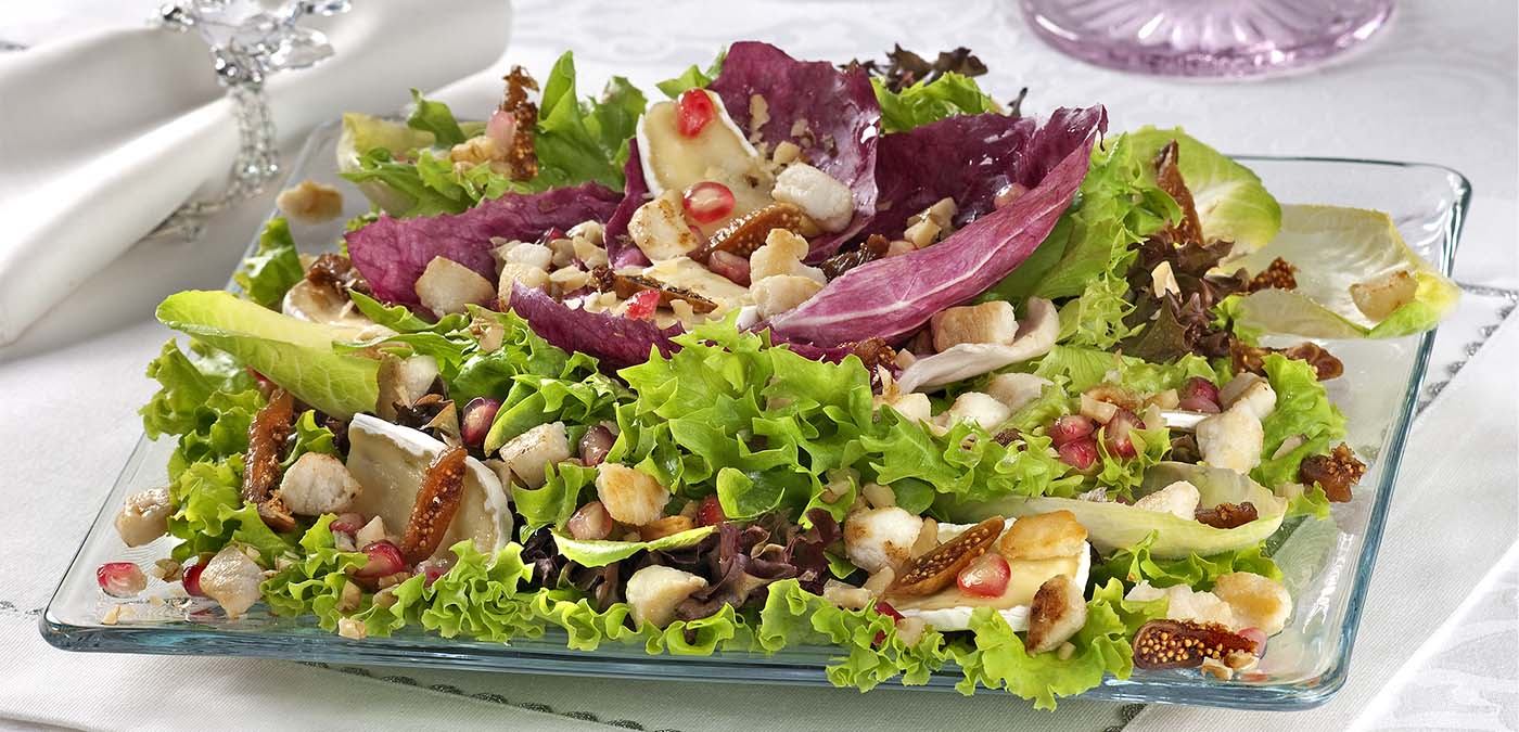 salada de folhas ao vinagrete com romã - Sabores Ajinomoto