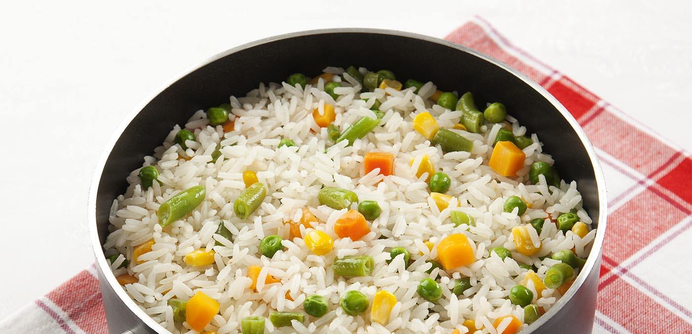 arroz com seleta de legumes